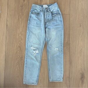 NWT SNDYS x Revolve Kaya Buttonfly Blue Distress Jeans